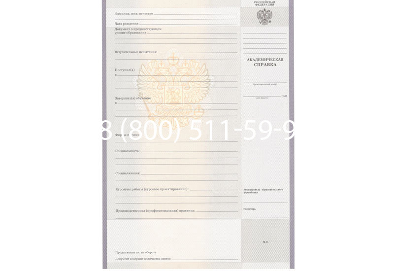 Купить Академическая справка образца 2010-2011 год для колледжа в Чите Купить Академическая справка образца 2010-2011 год для колледжа в Чите
