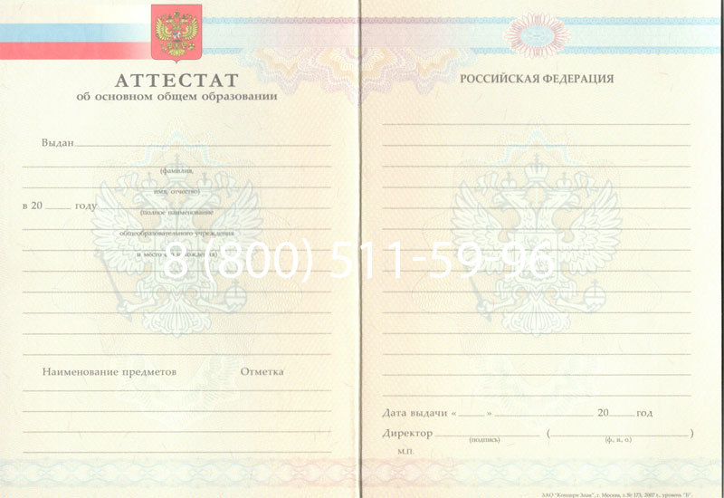 Купить Аттестат за 9 класс 2007-2010 годов в Чите Купить Аттестат за 9 класс 2007-2010 годов в Чите
